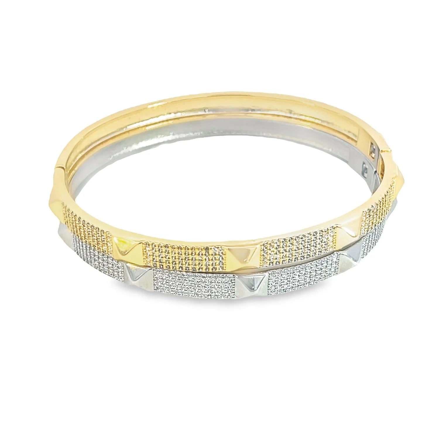 Thick CZ Pyramid Bangle Bracelet | Frankie J | Coretrade