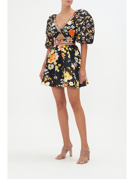 Puff Sleeve Mini Dress | Camilla | Coretrade Located in Boca Raton 