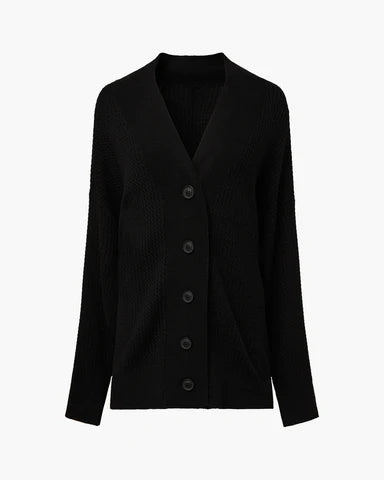 Oversized Cardigan by WeWoreWhat | oversized cardigan is made from cozy cable knit with drop shoulders and ribbed trimming. Relaxed fit Button-down | Coretrade located in Boca Raton, FL