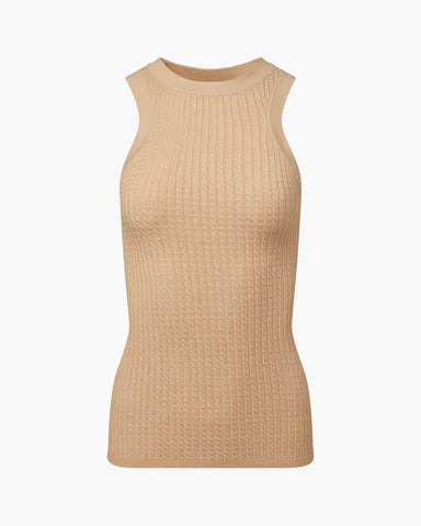 Cable Knit Tank by WeWoreWhat | Fitted to the body, this cable knit tank has a racer-neck silhouette | Coretrade in Boca Raton