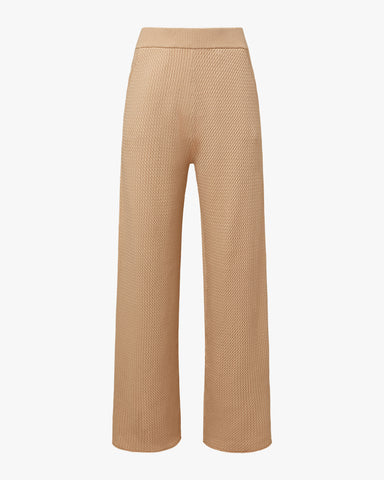 Cable Knit Pull On Pant by WeWoreWhat | wide-leg pull on pant comes in a soft cable knit with an elasticized waistband. Pull on with elastic waistband Wide leg Cable pattern | Coretrade ln Boca Raton