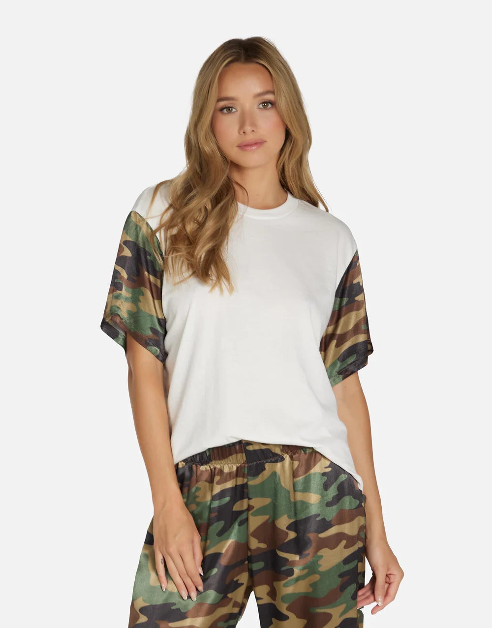 Piscary Milk Camo Tee by Michael Lauren | Made in LA 100% Premium Cotton Machine Wash Cold, Lay Flat to Dry ML Signature Soft Jersey Knit Fabric | Coretrade located in Boca Raton, FL