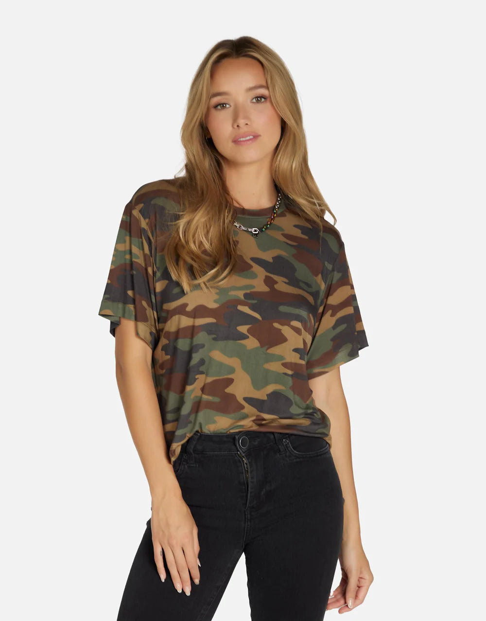 Hester Camo Tee by Michael Lauren | Made in LA 100% Premium Cotton Machine Wash Cold, Lay Flat to Dry ML Signature Soft Jersey Knit Fabric | Coretrade located in Boca Raton, FL