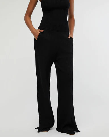 Cable Knit Pull On Pant by WeWoreWhat | wide-leg pull on pant comes in a soft cable knit with an elasticized waistband. Pull on with elastic waistband Wide leg Cable pattern | Coretrade ln FL