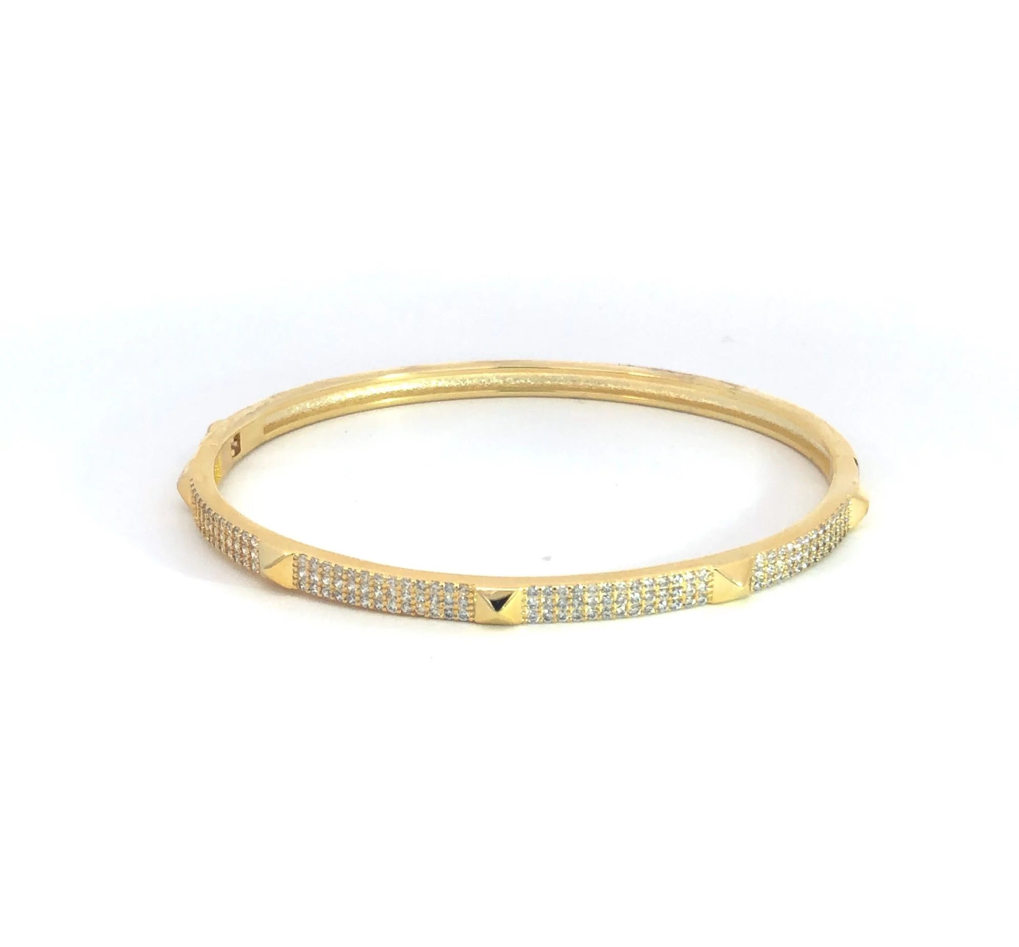 Thin CZ Paved Pyramid Bangle Bracelet | Frankie J | Coretrade Boca