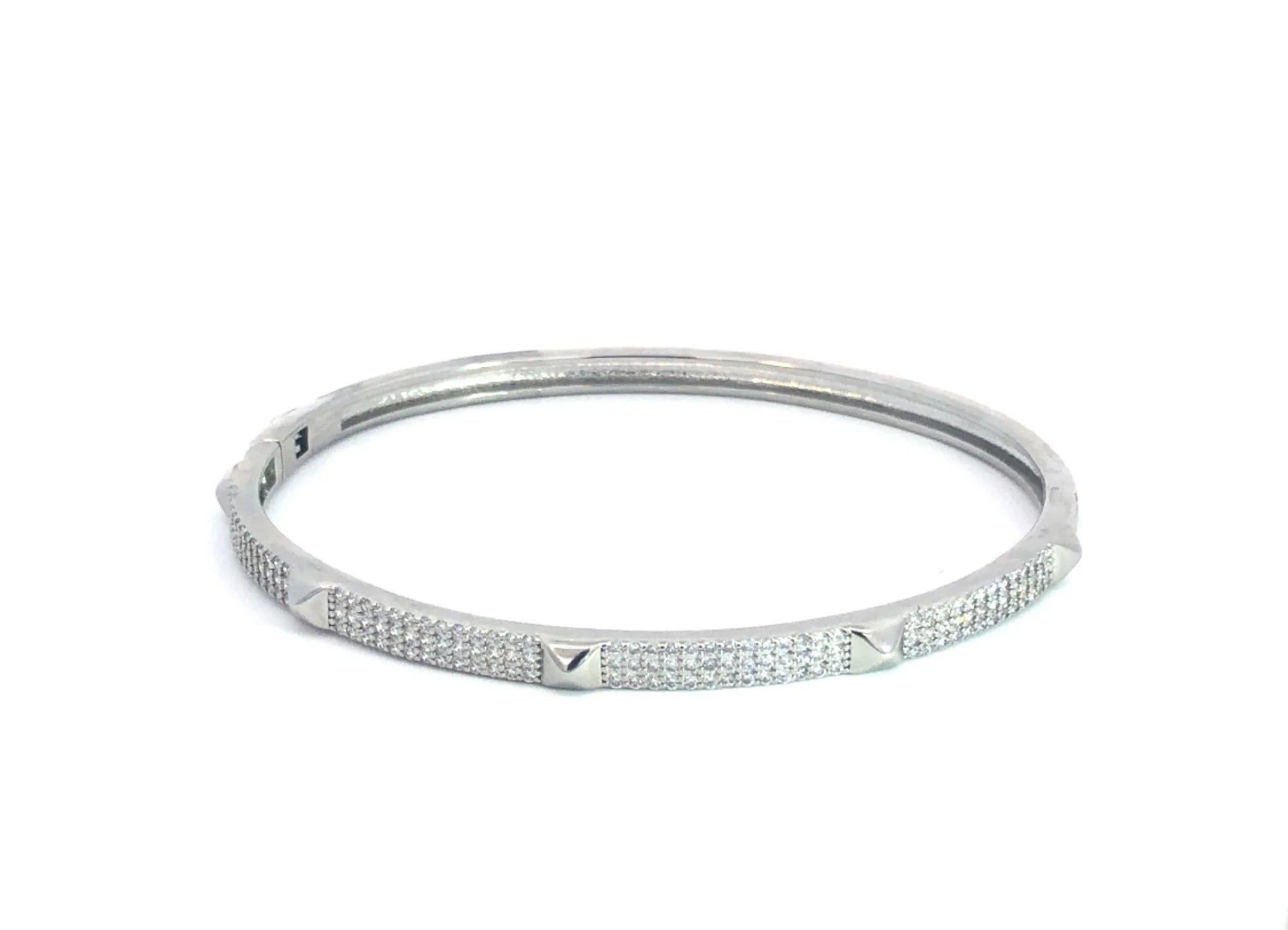 Thin CZ Paved Pyramid Bangle Bracelet | Frankie J | Coretrade
