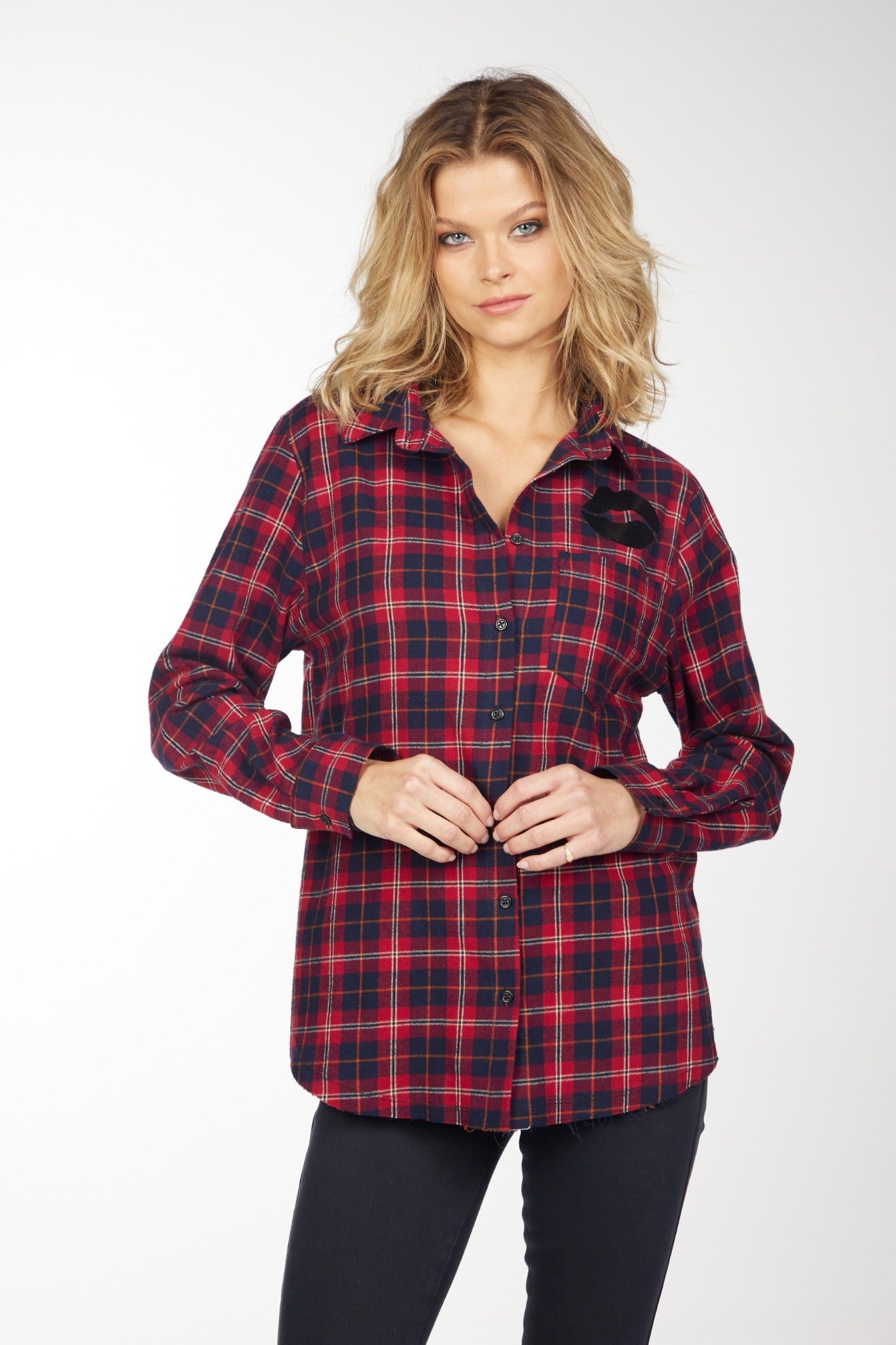 Sloane Plaid Button Up | Lauren Moshi | Coretrade in Boca Raton FL